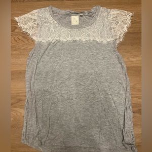 E by Eloise Gray Top Lace Detail - Gently Used - Medium